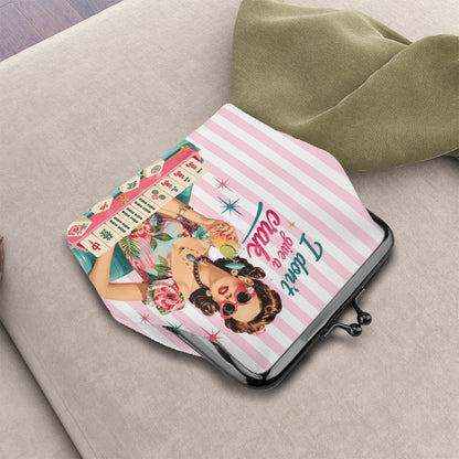 Mahjong Gift, Funny I Don't Give A Crak Women's Kiss Lock Coin Purse