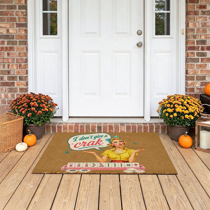 Mahjong Funny Welcome Mat, I Don't Give A Crak - Splash Of Mahj And Color Co.