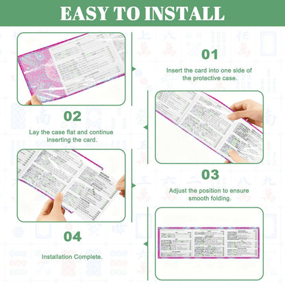 Playful Peacock Floral Hot Pink, 4 Mahjong Card Holder with Line Finder - Splash of Color Co.