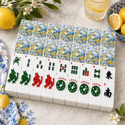 Lemondrops On The Amalfi American Mahjong Tiles And Carry Case - Splash Of Mahj And Color Co.