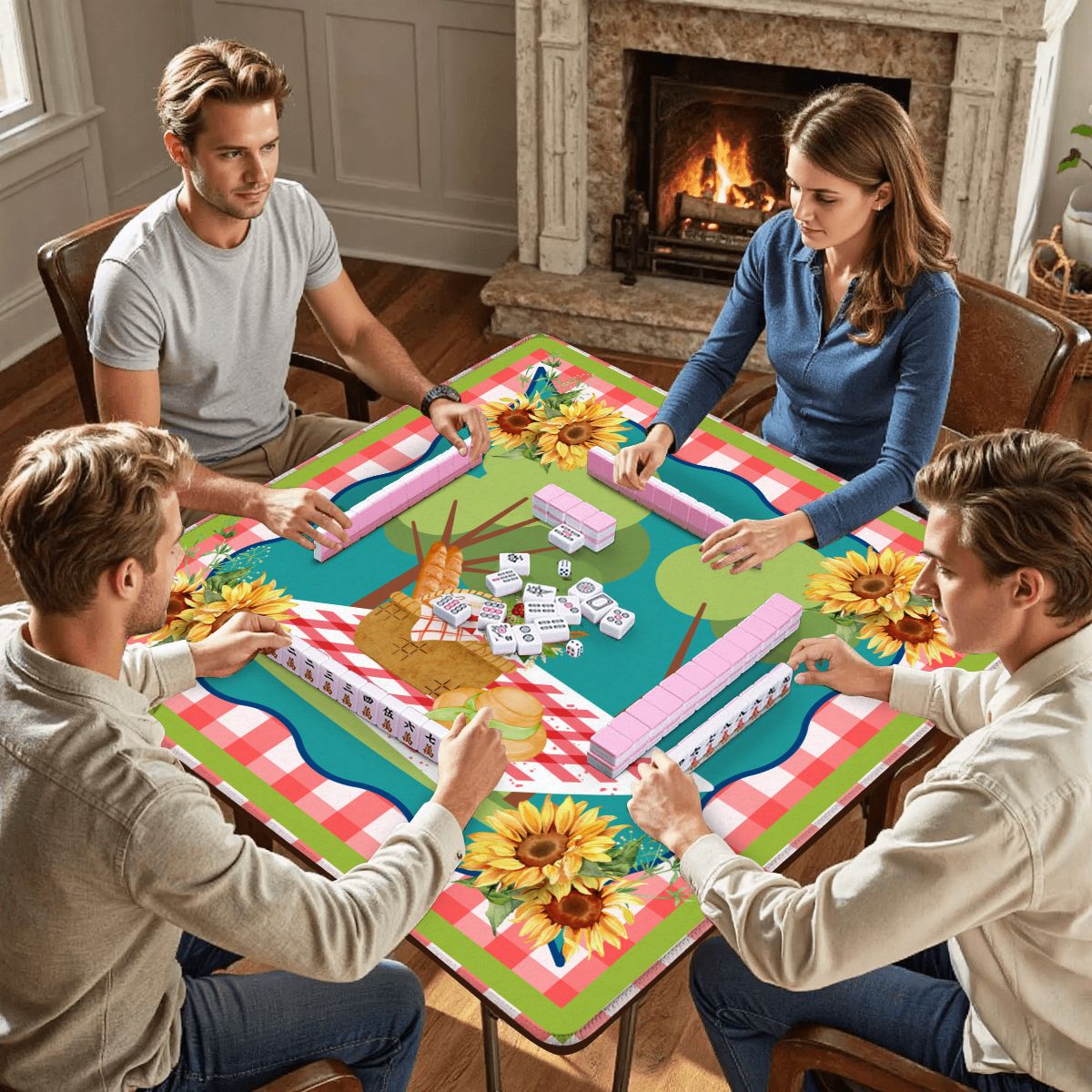 Saturday In The Park Mahjong Picnic Summer Days Themed Preppy Gingham - Splash of Color Co.