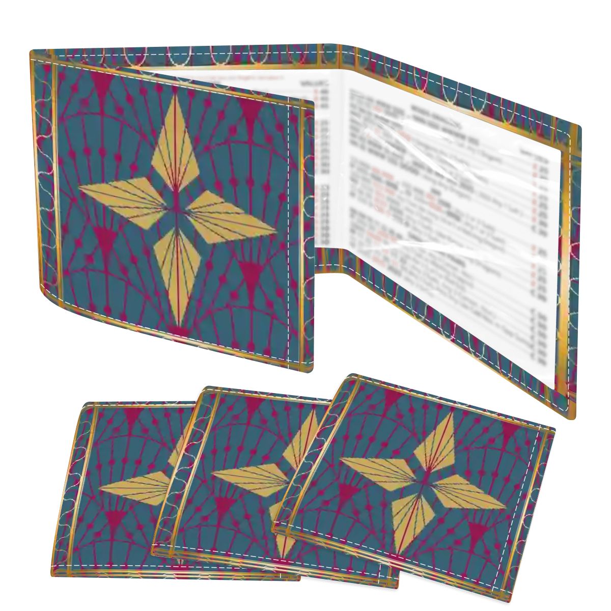 Art Deco Speakeasy Golden Glitz & Berry Blitz 4 Mahjong Card Holder with Line Finder - Splash of Color Co.