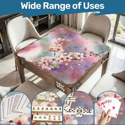 Blossoms In Bloom Dainty Watercolor Plaid Scalloped Mahjong Mat - Splash of Color Co.