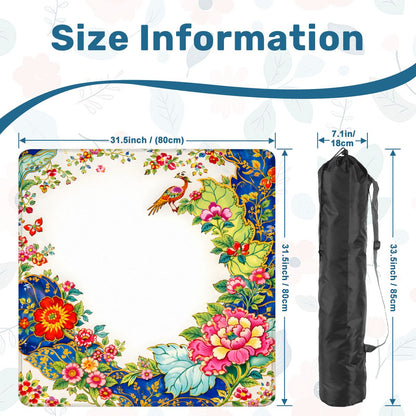 Asian Chinoiserie Tobacco Leaft Vibrant Floral Mahjong Mat - Splash of Color Co.