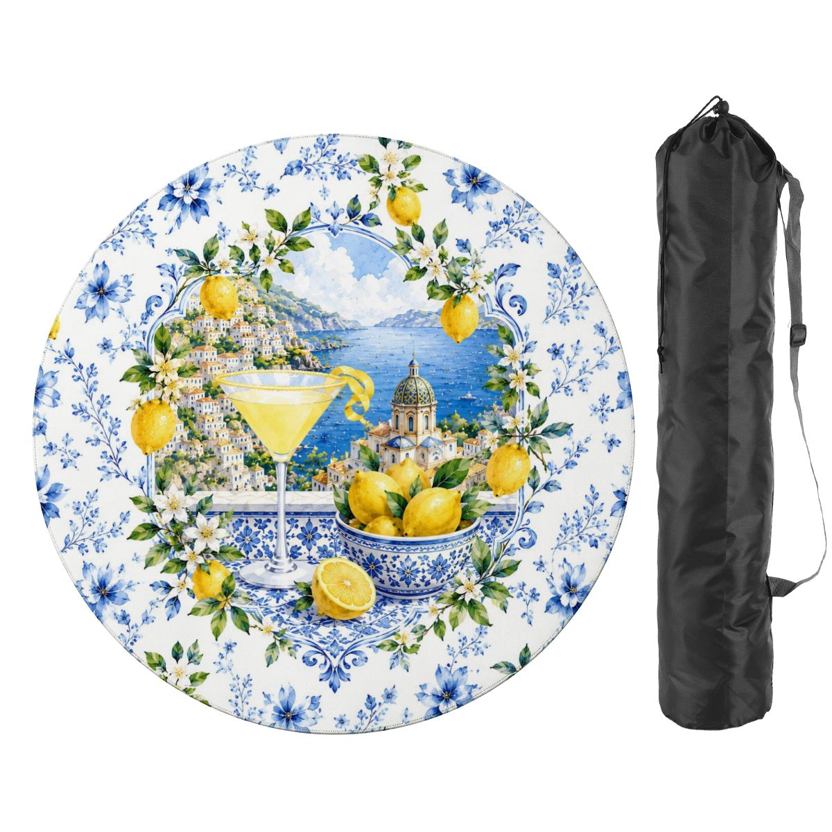 Lemondrop On The Amalfi Coast Round Mahjong Mat
