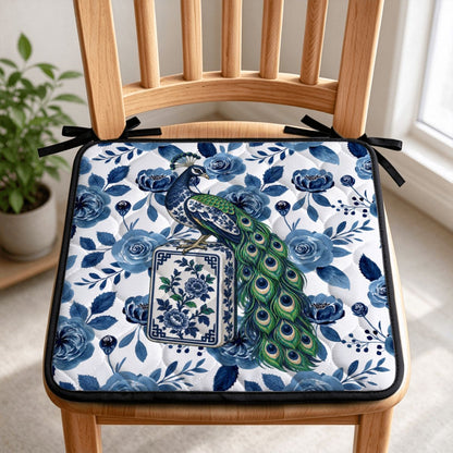 Proud As A Peacock Mahjong Lover Quilted Chair Cushion