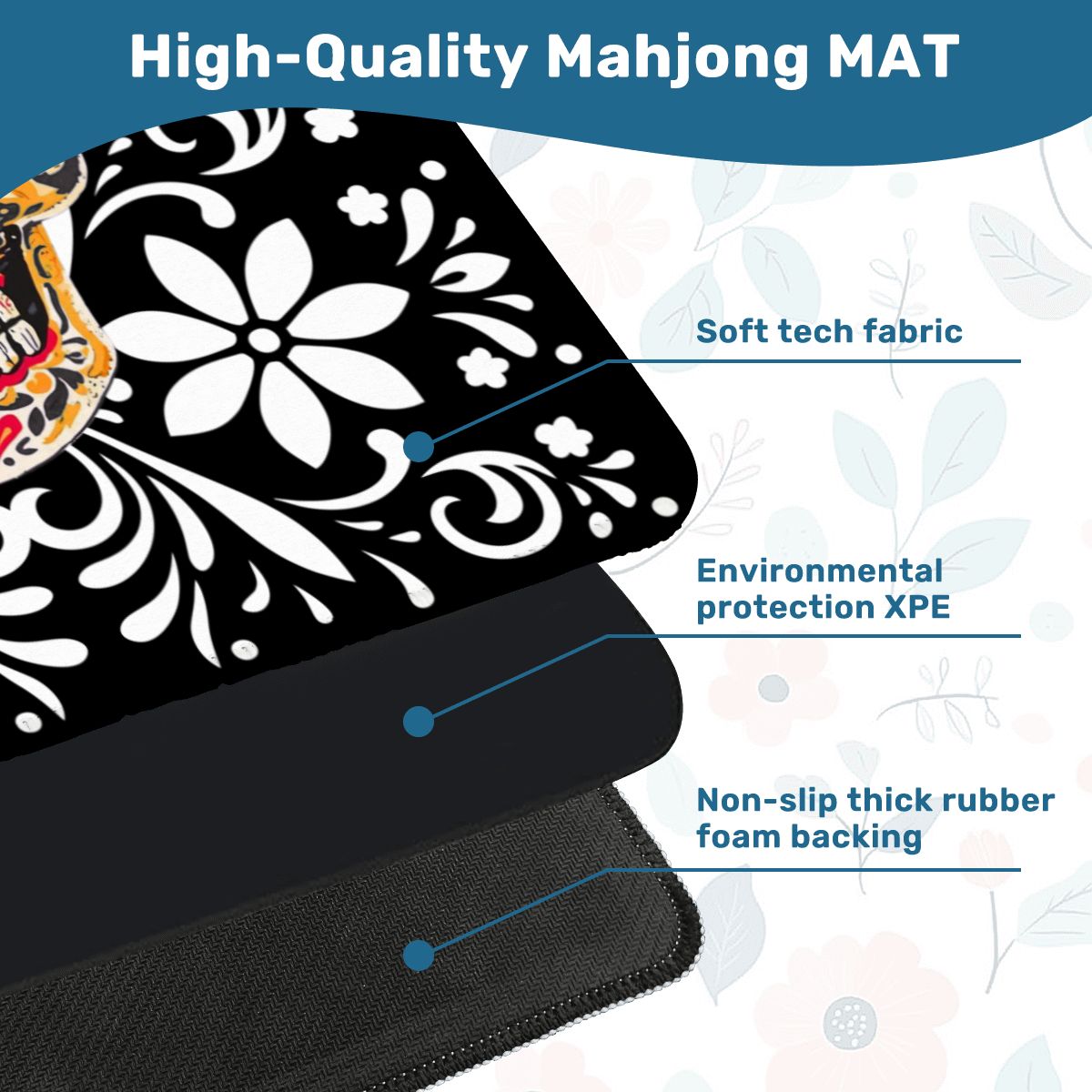 Sugar Skull Mahjong Mat - Splash of Color Co.