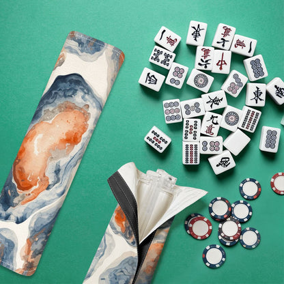 Watercolor Oyster Designed 4 Mahjong Tile Pusher Racks with Bag - Splash of Color Co.