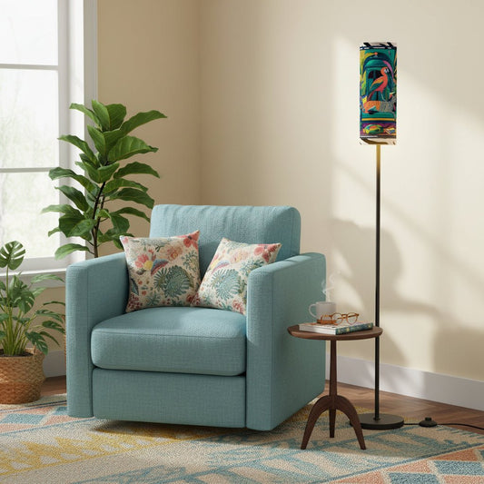 Wild Thang Zebra Print Modern Book Nook Floor Lamp - Splash of Color Co.