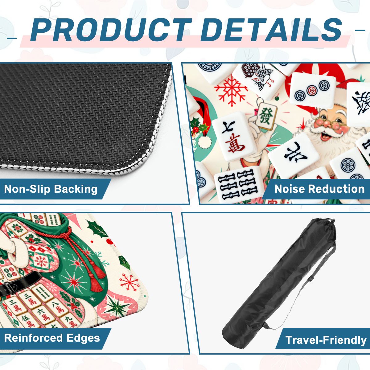 Jolly Nostalgic Santa Christmas Mahjong Mat