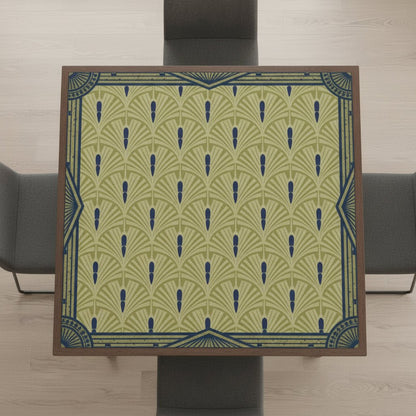 Art Deco Green Speak Easy Modern Mahjong Mat 33"x33" - Splash of Color Co.