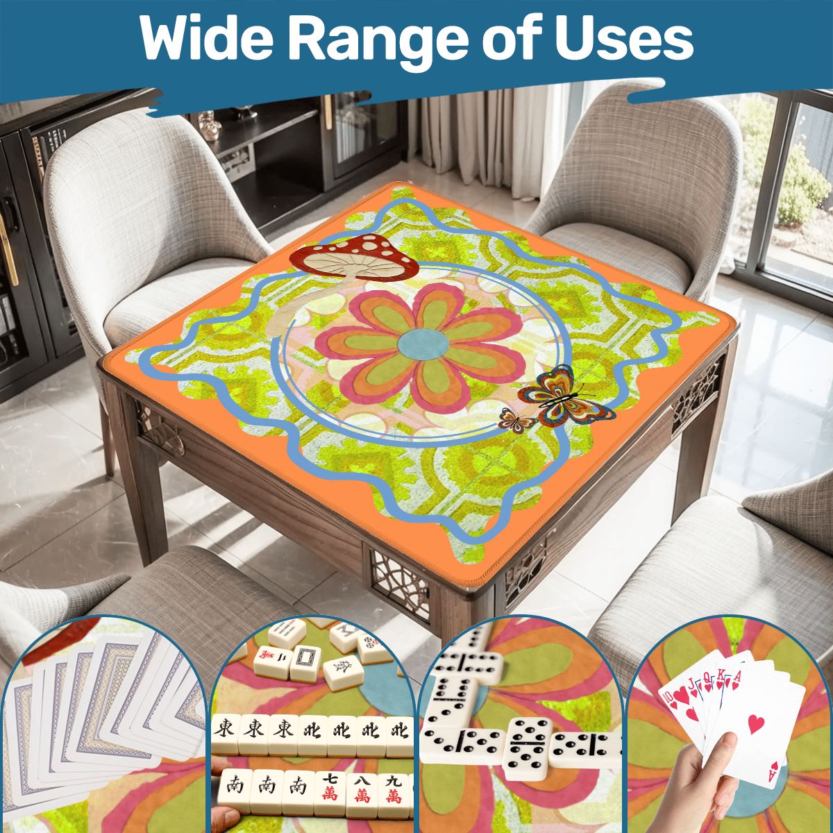 Granny’s Happy Shroom Zoom Mahjong Mat - Splash of Color Co.