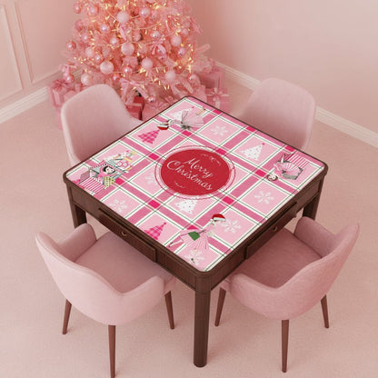 Very Merry Nostalgic Pinkmas Mahjong Mat - Splash Of Mahj And Color Co.