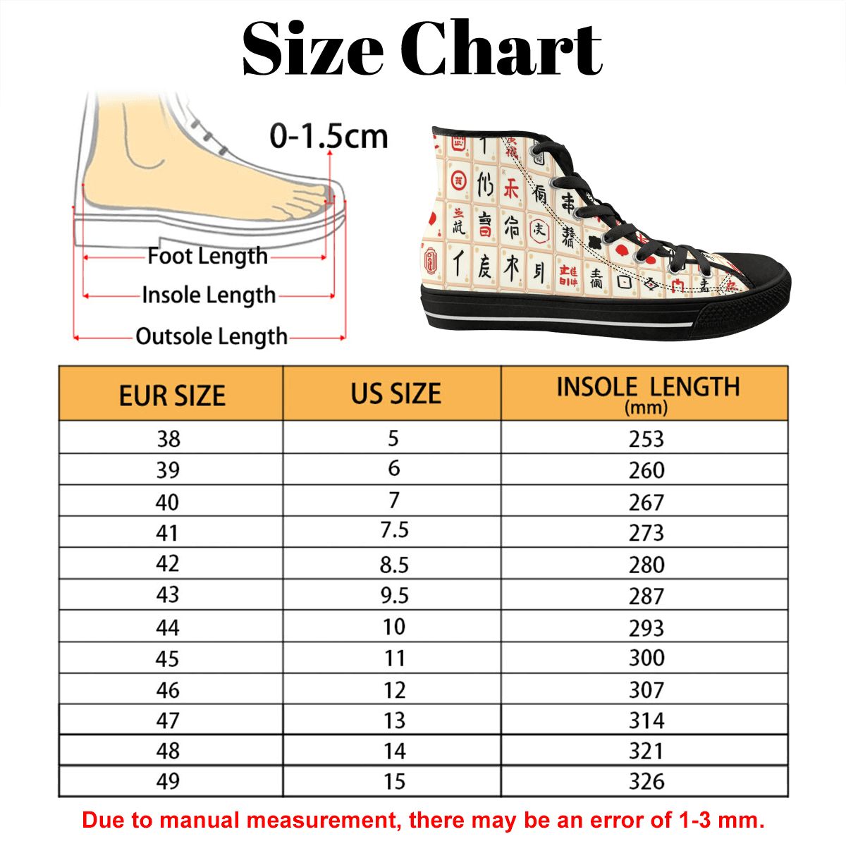 Mahjong Designed Hip Men's High Top Canvas Sneakers - Splash of Color Co.