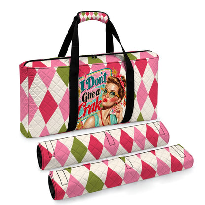 Harlequin Designed Funny I Don't Give A Crak Quilted Mahjong Bag Set 3 Pcs - Splash Of Mahj And Color Co.