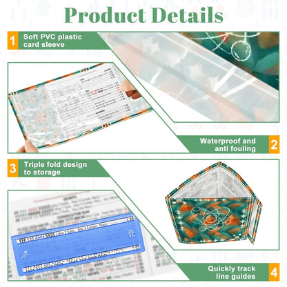 Super Sonic Atom Modern Orange Teal 4 Mahjong Card Holder with Line Finder - Splash of Color Co.