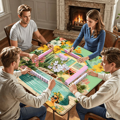 Palms and Paradise Nostalgic Mahjong Mat - Splash of Color Co.