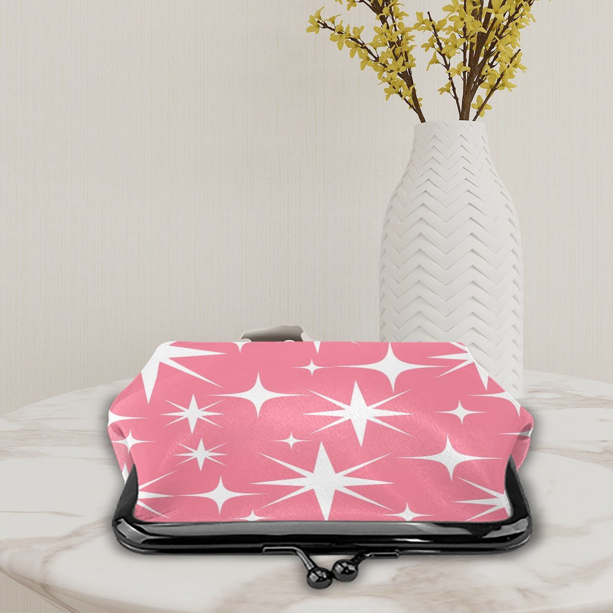 Cosmic Bubblegum Vintage Women's Leather Kiss Lock Coin Purse - Splash of Color Co.