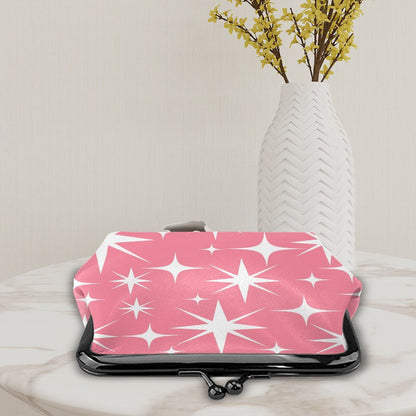 Cosmic Bubblegum Vintage Women's Leather Kiss Lock Coin Purse - Splash of Color Co.