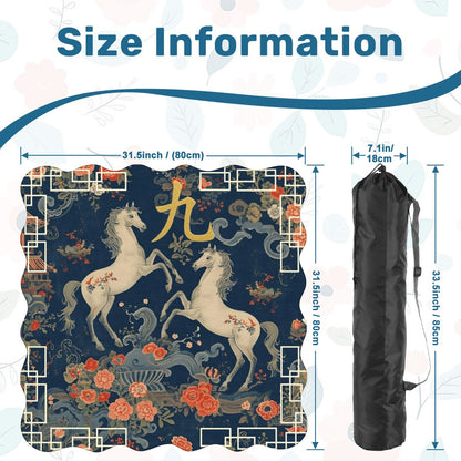 Year Of The Firehorse 2026 Scalloped Mahjong Mat - Splash of Color Co.