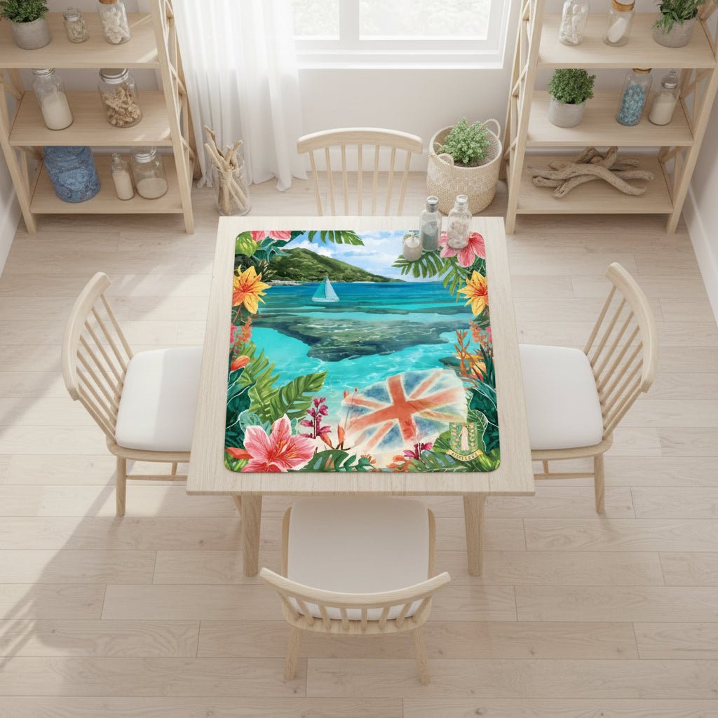 BVI British Virgin Islands Tropical Mahjong Mat - Splash of Color Co.
