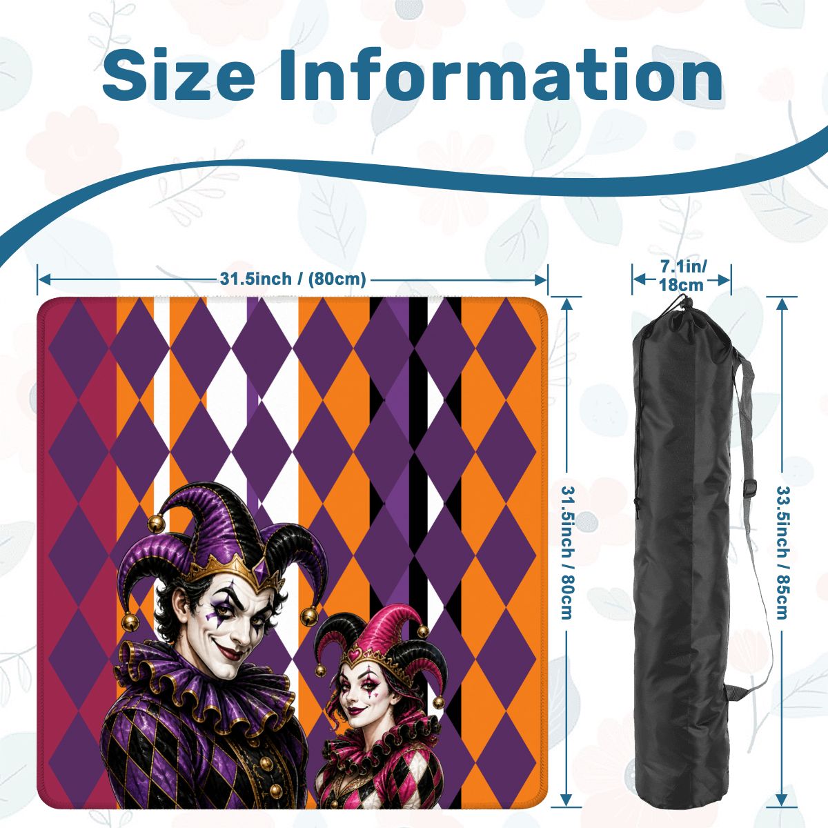 Mahjong Halloween Joker Jesters Harlequin Designed Mahj Mat