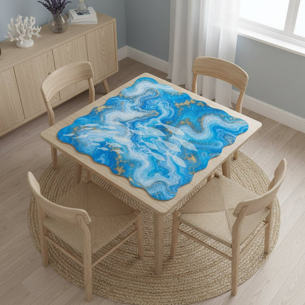Aruba Oceanic Scalloped Mahjong Mat - Splash Of Mahj And Color Co.