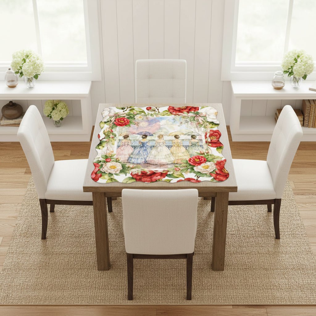 Sweet Home Alabama Southern Belles Scalloped Mahjong Mat - Splash Of Mahj And Color Co.