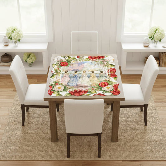 Sweet Home Alabama Southern Belles Scalloped Mahjong Mat - Splash Of Mahj And Color Co.