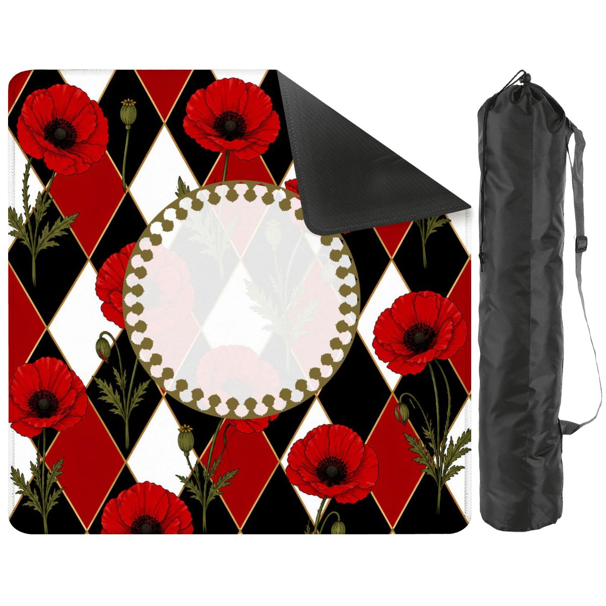 Harlequin Romance Red Poppy Play Mahjong Mat - Splash Of Mahj And Color Co.