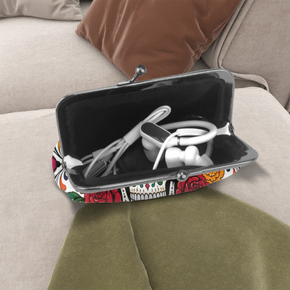 Day Of The Dead Women's Leather Kiss Lock Coin Purse - Splash Of Mahj And Color Co.