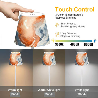 Oyster Watercolor Modern Mahjong LED Cordless Table Lamp