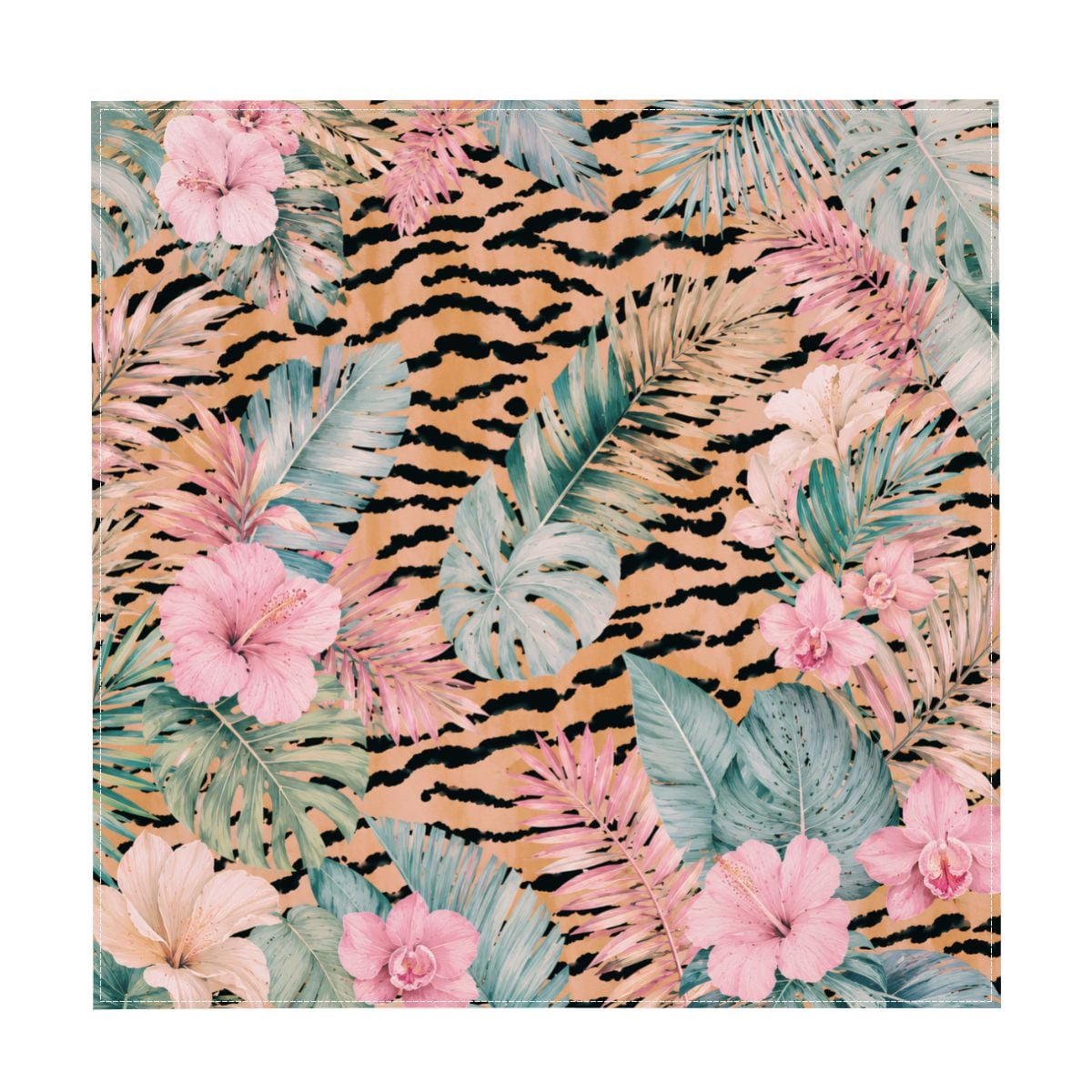Jungle Tiger'es Square Mahjong Tablecloth Dining Cover - Splash Of Mahj And Color Co.