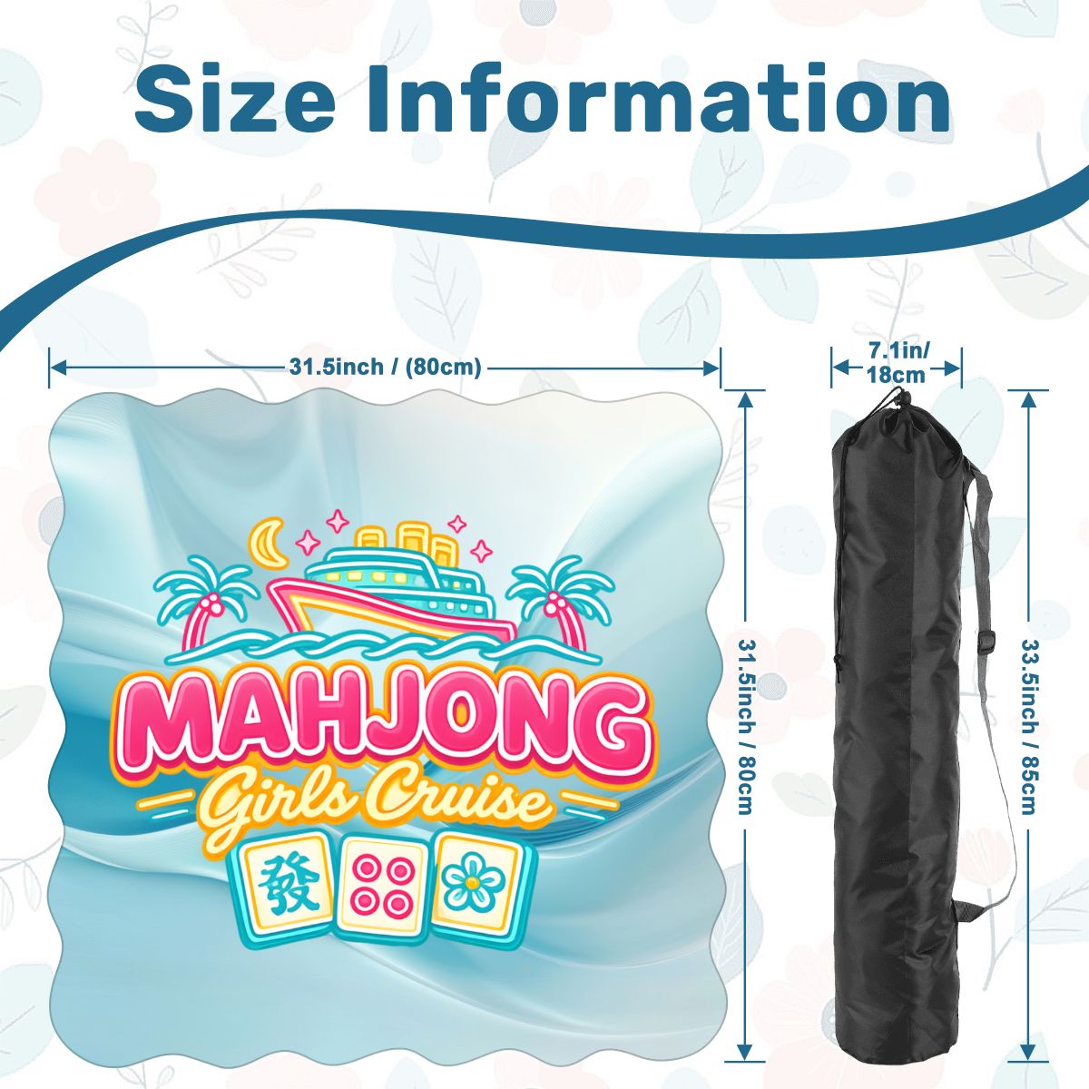 Mahjong Girls Cruise, Scalloped Mahjong Mat - Splash of Color Co.