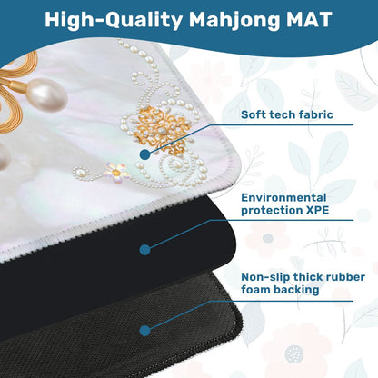 Mother Of Pearl Golden Brooch Bling Mahjong Mat