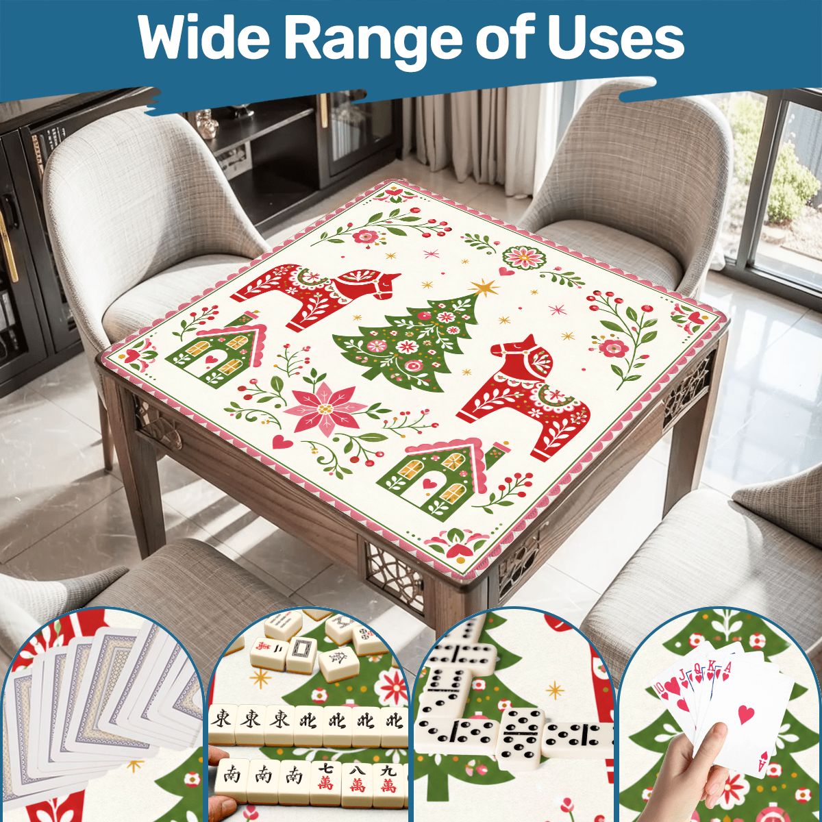 Scandinavian Christmas Whimsiscal Mahjong Holiday Mat