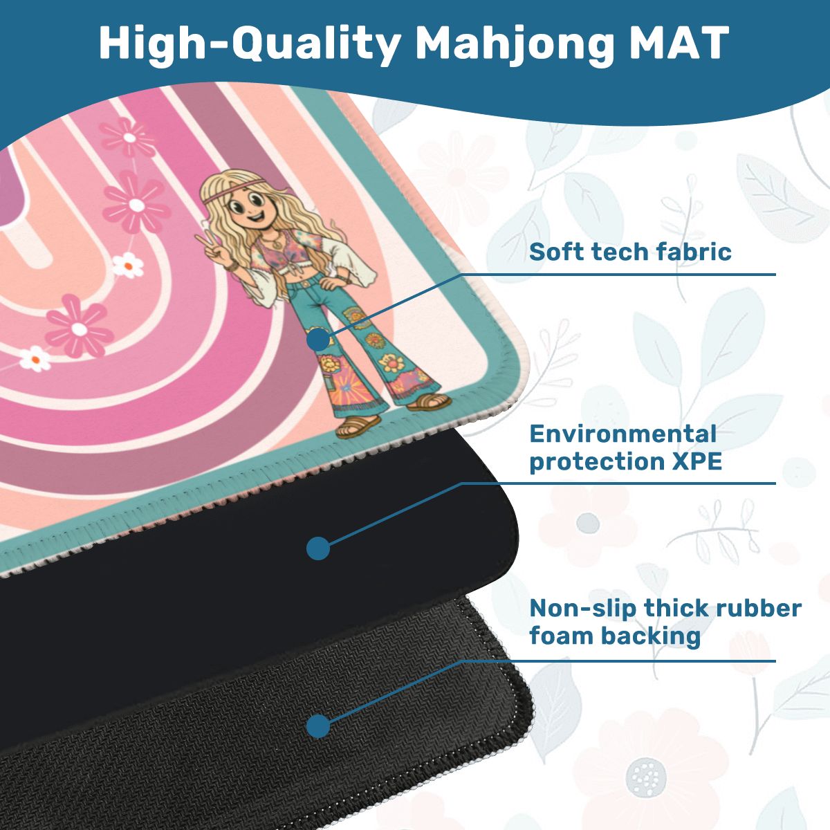 Child Of The 60's Mahjong Mat - Splash of Color Co.