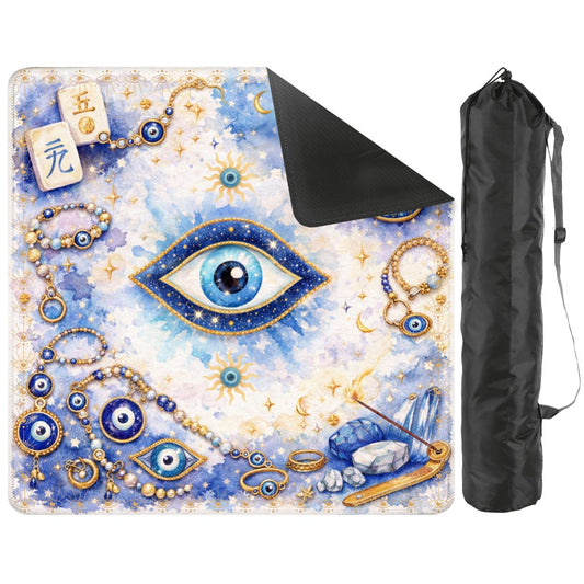 Evil Eye Blue Aura Mahjong Mat - Splash of Color Co.