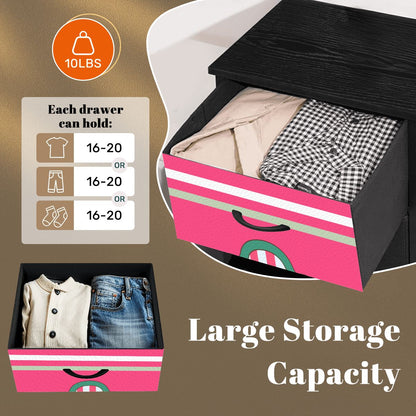 Pretty Pink Preppy Peacock 4 - Drawer Dresser - Splash of Color Co.