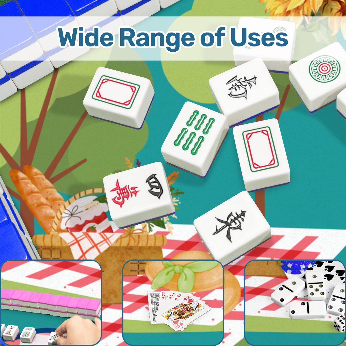 Saturday In The Park Mahjong Picnic Summer Days Themed Preppy Gingham - Splash of Color Co.