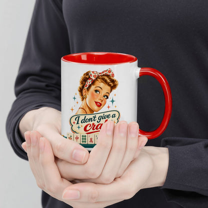 Funny Mahjong Mug, I Don't Give A Crak Large Colorful Mug (15oz)
