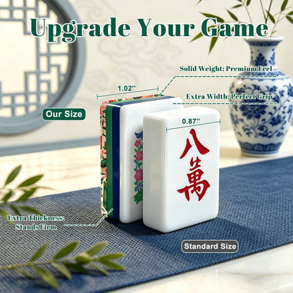 Mahj Between the Lines Bookish Chinoiserie Chic American Mahjong Tiles And Carry Case