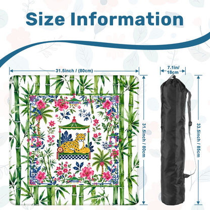 Chinoiserie Tigeress Watercolor Bamboo Mahjong Mat