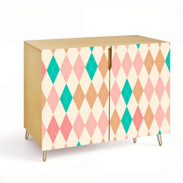 Harlequin Pastel Pretty Mahjong Tiles And Accessories Sideboard Credenza Cabinet - Splash Of Mahj And Color Co.