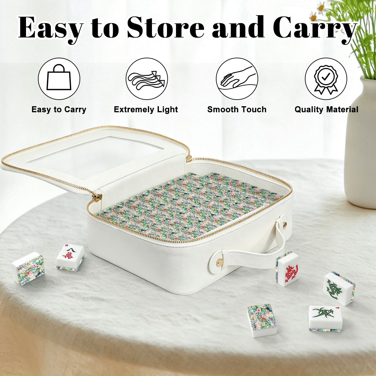 Jungle Love Traditional American Mahjong Tiles And Carry Case - Splash Of Mahj And Color Co.