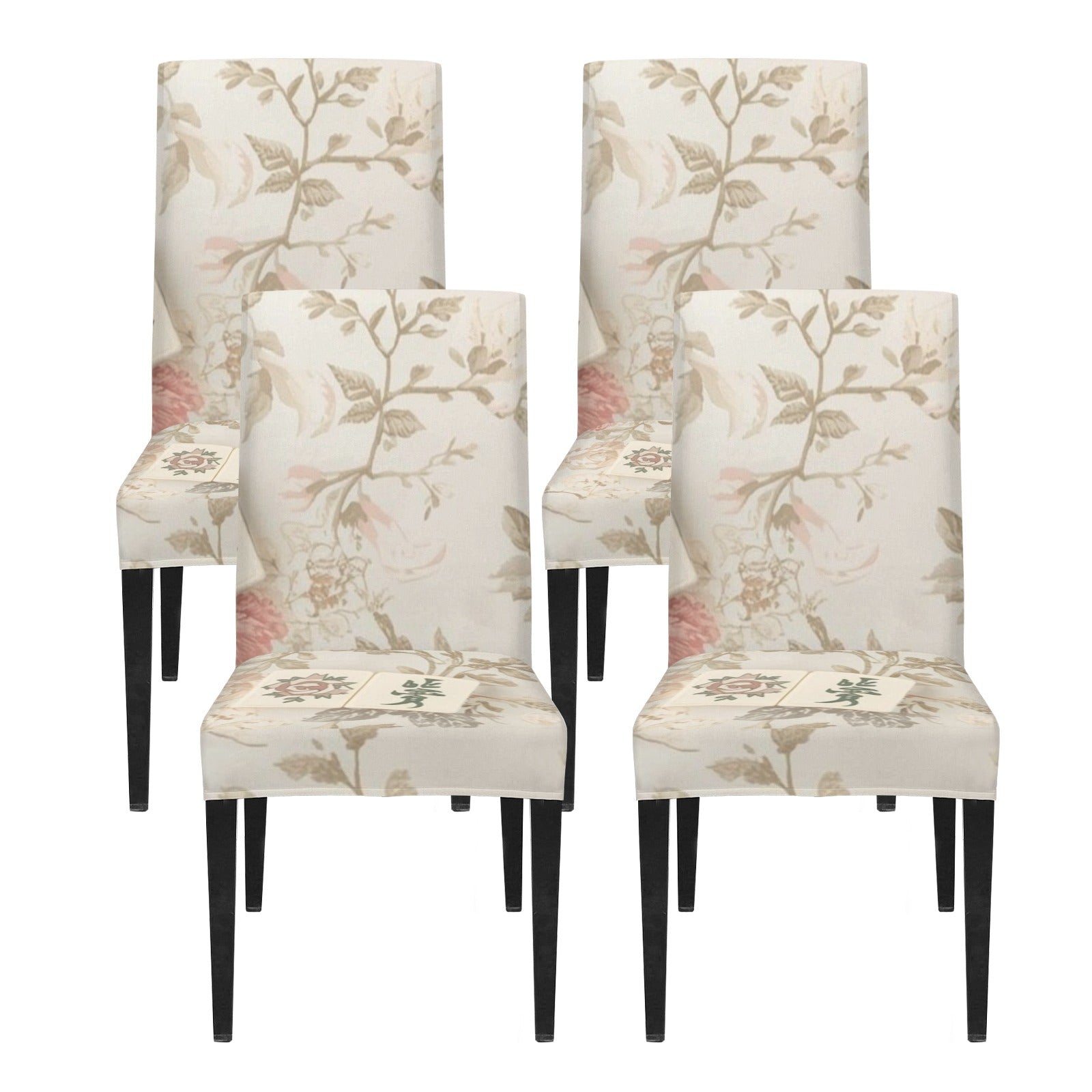 Mahjong Room Chair Covers, Watercolor Asian Design - Splash of Color Co.