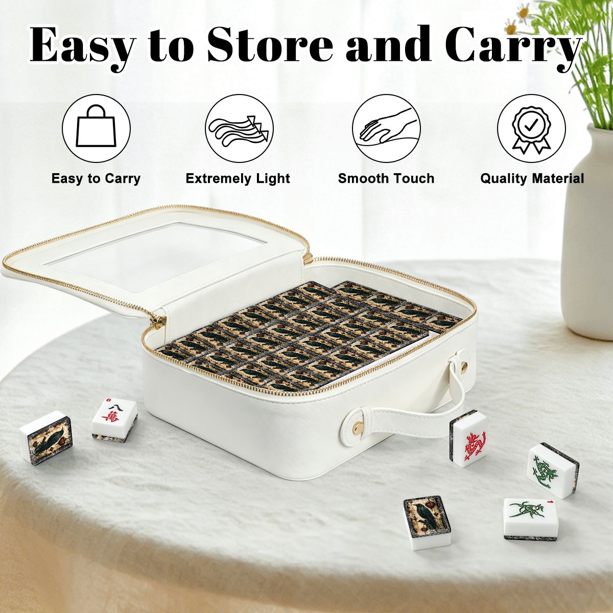 Edgar Allen Poe Raven American Mahjong Tiles With Carry Case - Splash of Color Co.