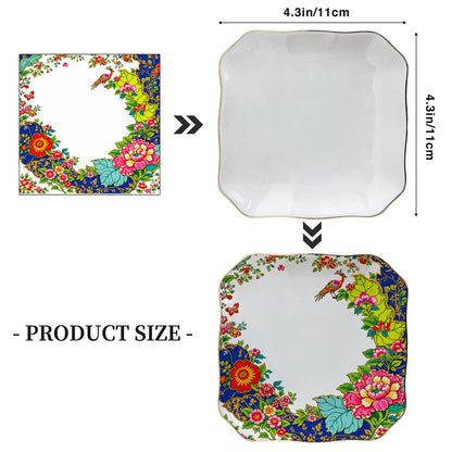 Tobacco Leaf Scalloped Ceramic Mahjong Dice Tray