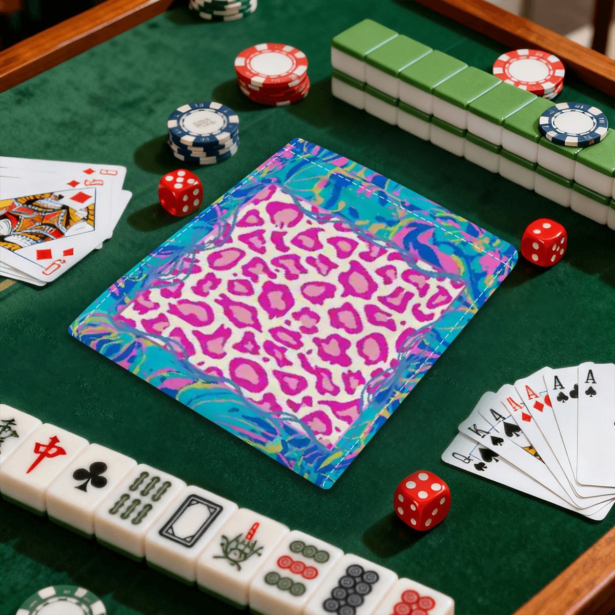 Preppy Pastel Garden Club Wild Thing 4 Mahjong Card Holder with Line Finder - Splash of Color Co.