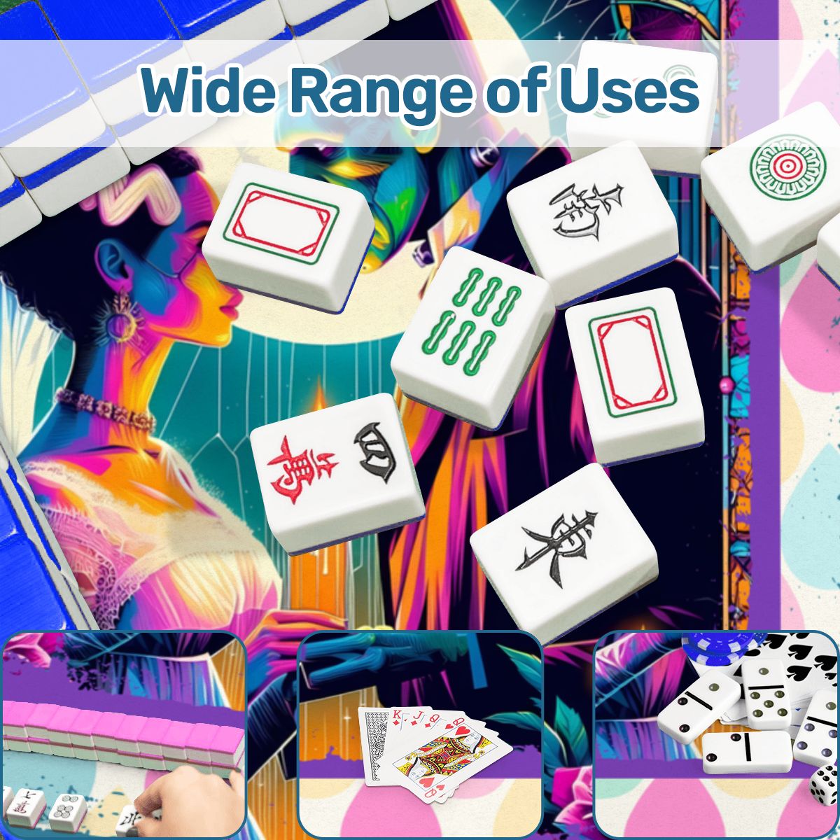 Sci - Fi Frankenstein And Bride Mahjong Mat - Splash of Color Co.